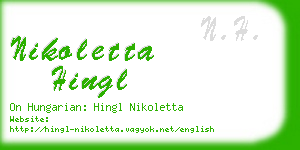 nikoletta hingl business card